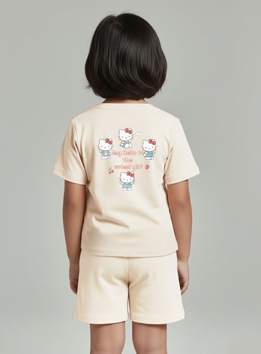 Girls Hello Kitty Print Shorts Set
