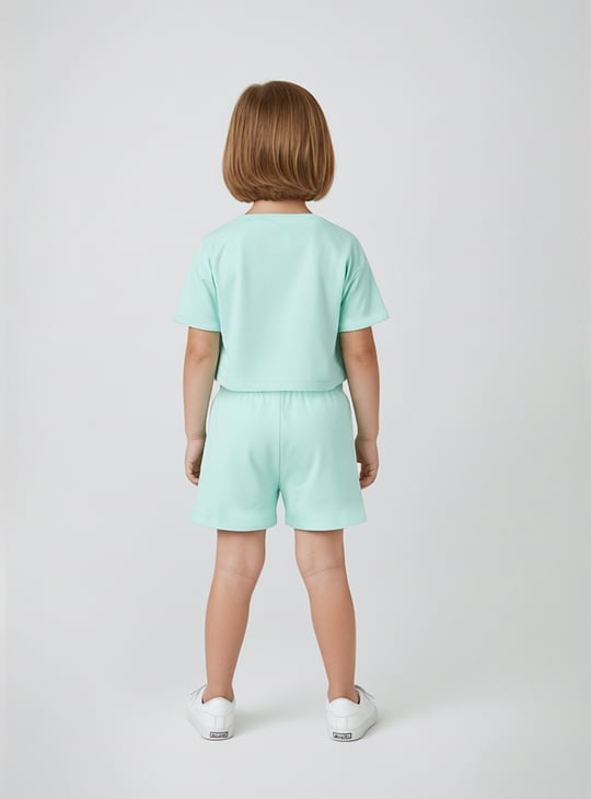 Girls Minnie Applique Shorts Set