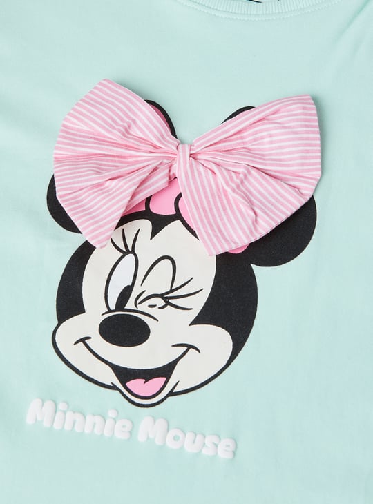 Girls Minnie Applique Shorts Set