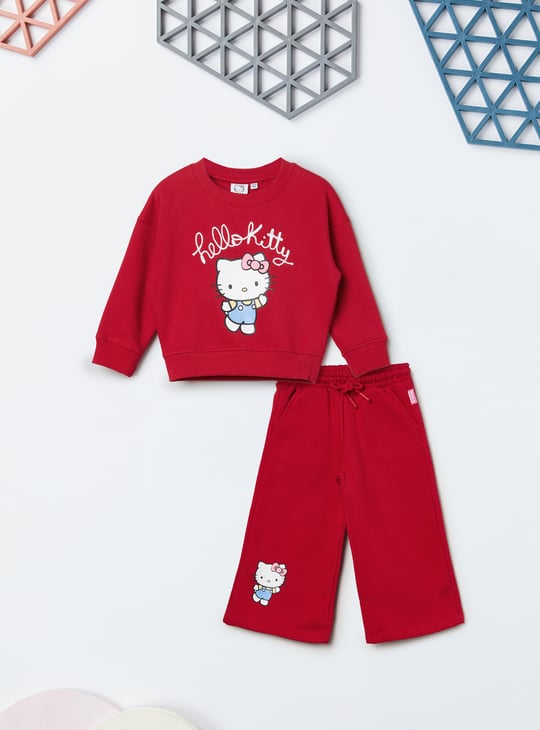 Girls Hello Kitty Print Trousers Set