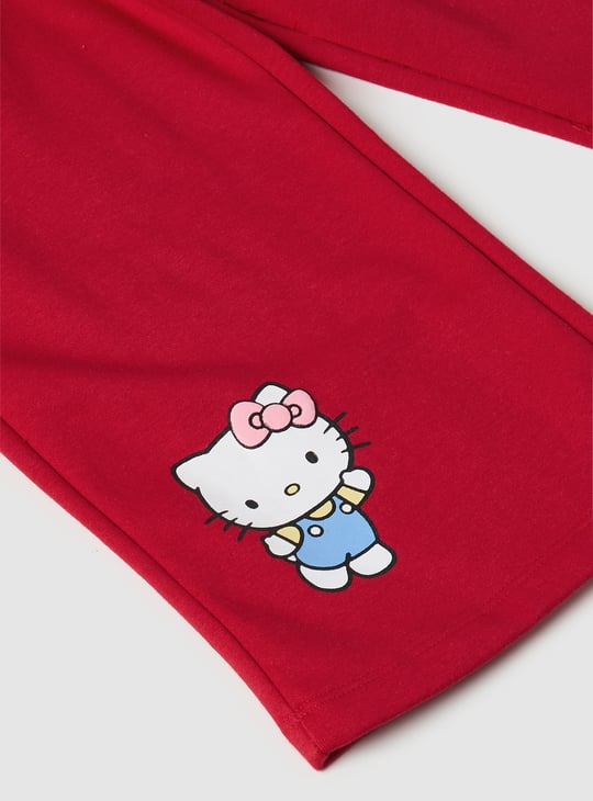 Girls Hello Kitty Print Trousers Set