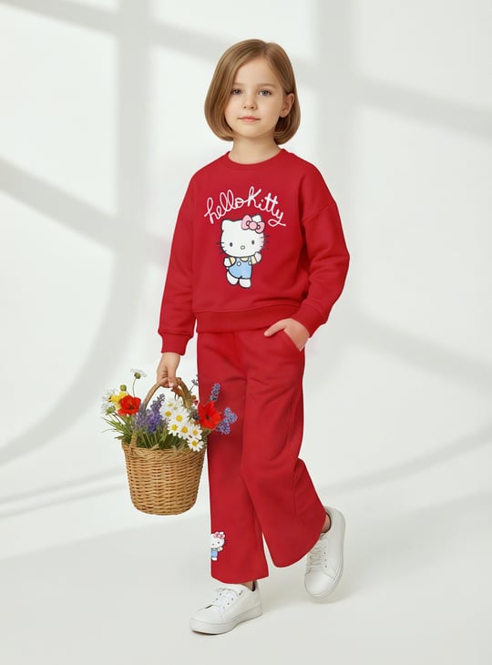 Girls Hello Kitty Print Trousers Set