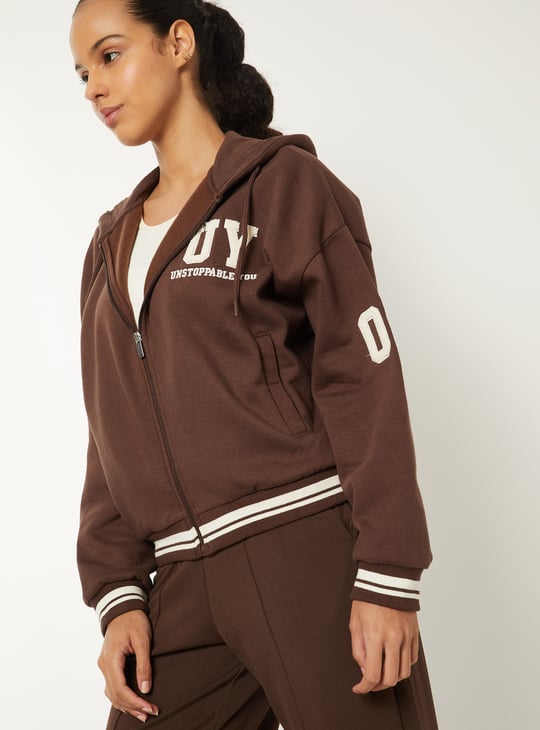 Women Boxy Fit Varsity Jacket