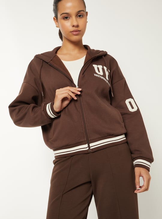 Women Boxy Fit Varsity Jacket