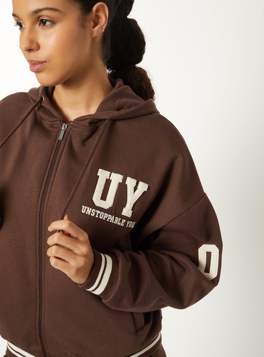 Women Boxy Fit Varsity Jacket