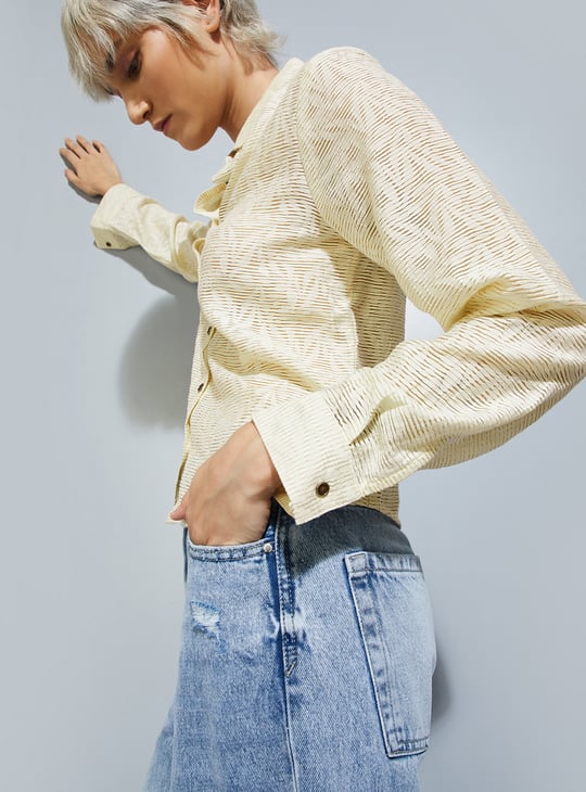 ALAYA F x URB_N Women Patterned Boxy Fit Shirt