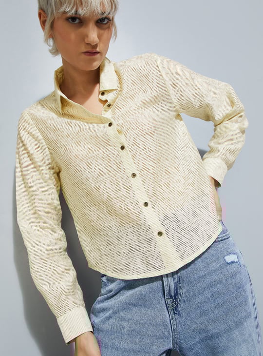 ALAYA F x URB_N Women Patterned Boxy Fit Shirt