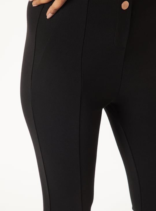 Women Solid Slim Fit Treggings