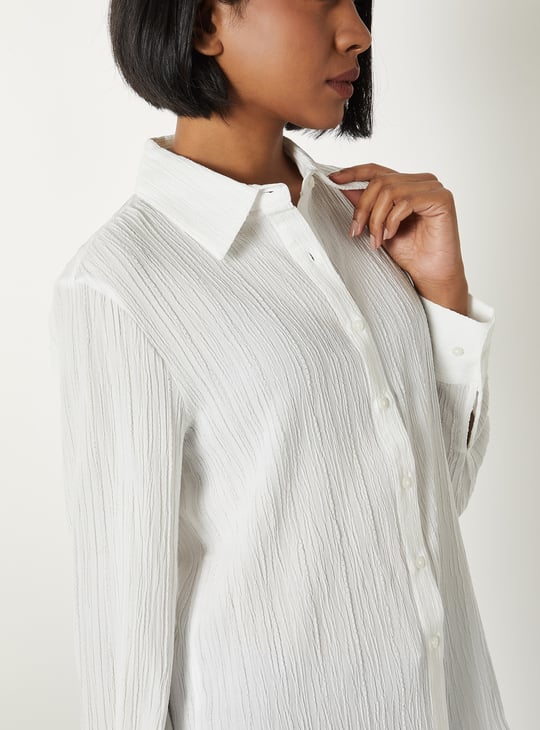 Women Textured Regular Fit Shirt
