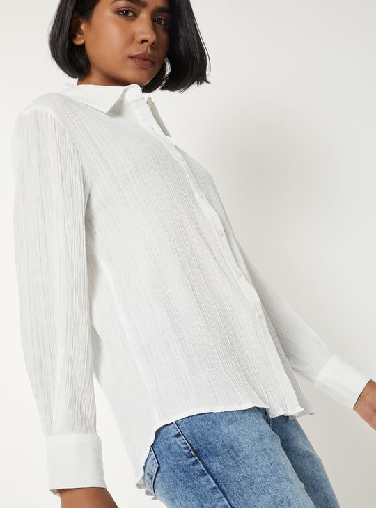 Women Textured Regular Fit Shirt