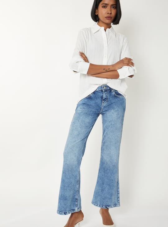 Women Textured Regular Fit Shirt