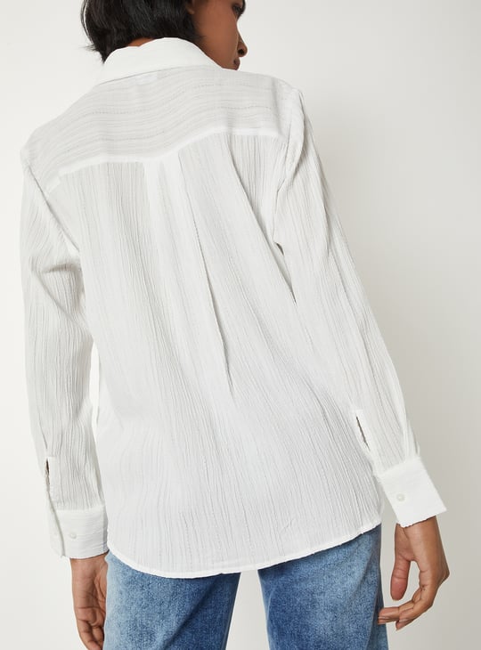 Women Textured Regular Fit Shirt