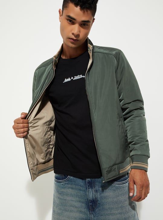 URB_N Men Solid Reversible Jacket | Green | Reversible Jackets