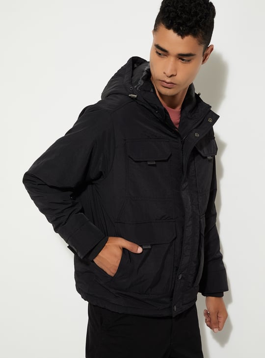 URB_N Men Solid Utility Jacket