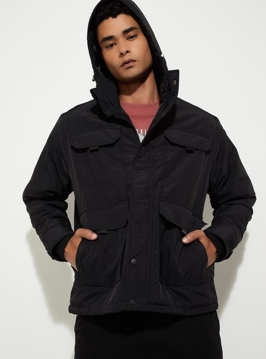 URB_N Men Solid Utility Jacket