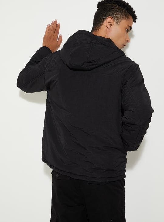 URB_N Men Solid Utility Jacket | Black