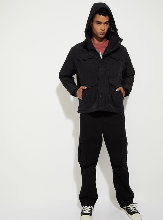 URB_N Men Solid Utility Jacket