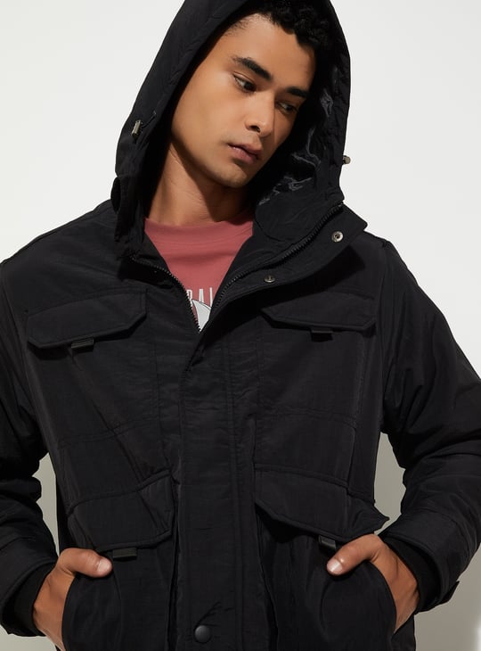 URB_N Men Solid Utility Jacket
