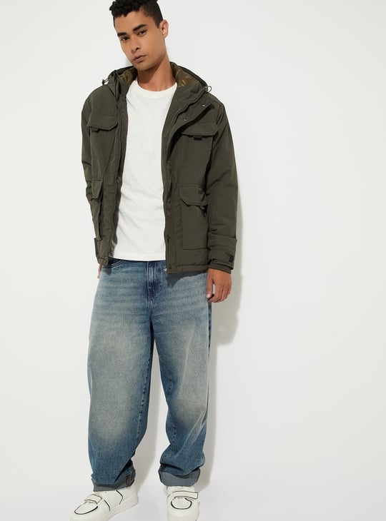 URB_N Men Solid Utility Jacket