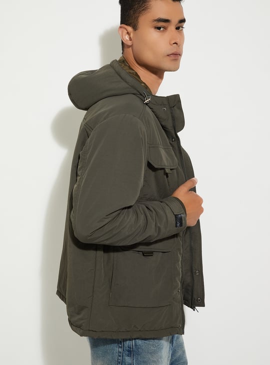 URB_N Men Solid Utility Jacket