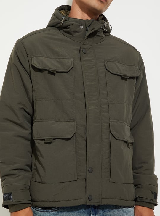 URB_N Men Solid Utility Jacket