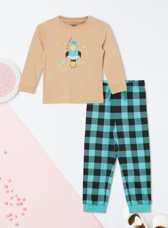 Boys Checked Sleepwear Set