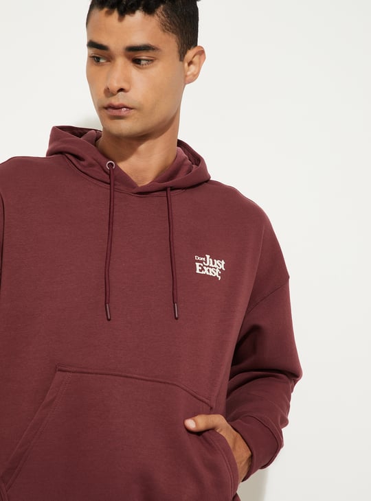 URB_N Men Oversized Back Print Hooded Sweatshirt