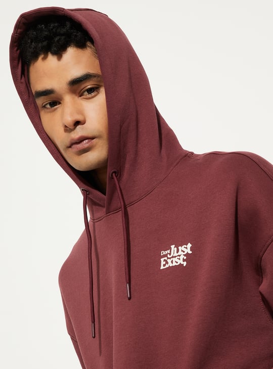 URB_N Men Oversized Back Print Hooded Sweatshirt
