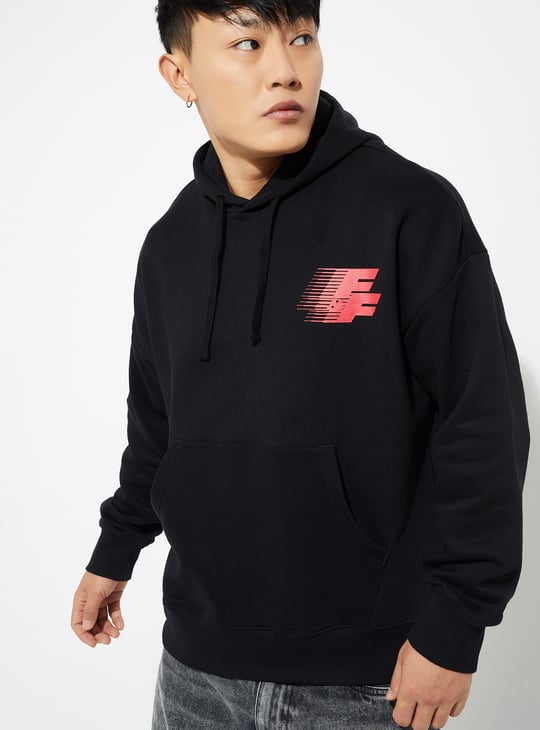 URB_N Men Oversized Fast & Furious Hooded Sweatshirt