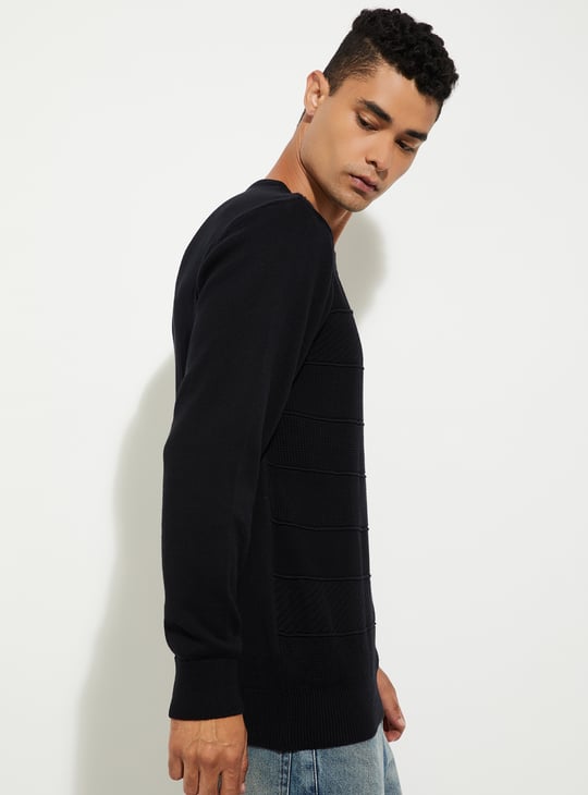 URB_N Men Textured Knit Sweater