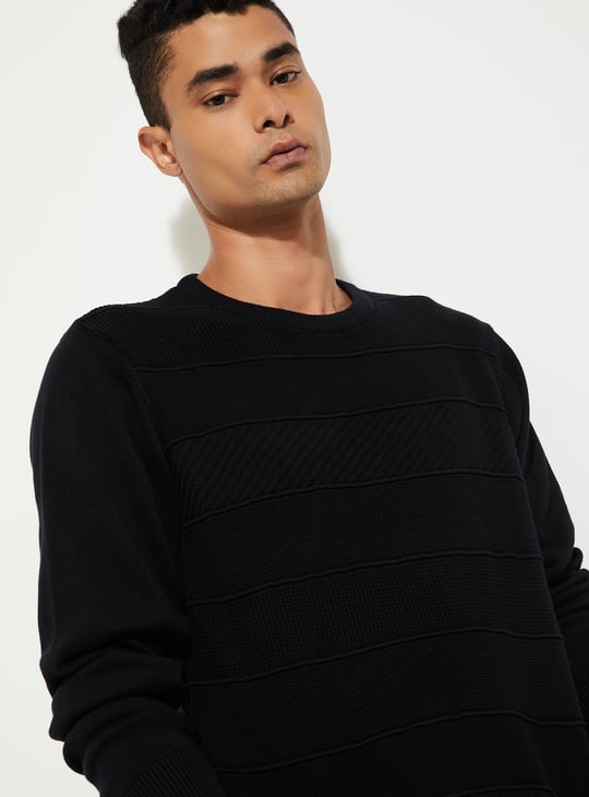 URB_N Men Textured Knit Sweater