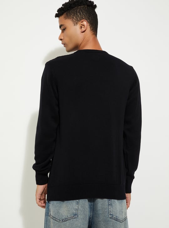 URB_N Men Textured Knit Sweater
