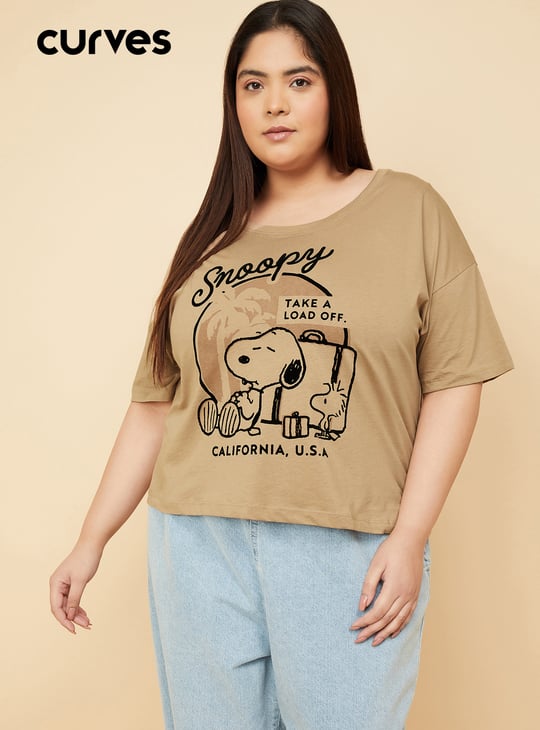 ALAYA F x URB_N Women Snoopy Print Boxy Fit T-shirt