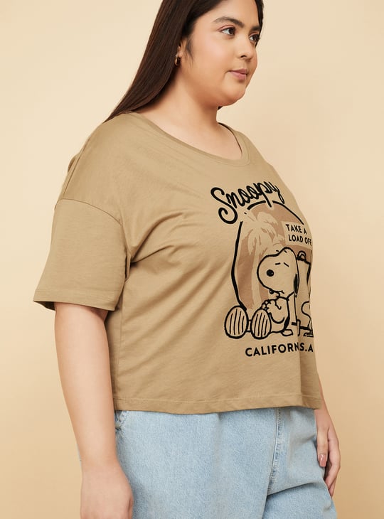ALAYA F x URB_N Women Snoopy Print Boxy Fit T-shirt