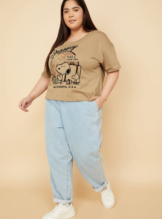 ALAYA F x URB_N Women Snoopy Print Boxy Fit T-shirt