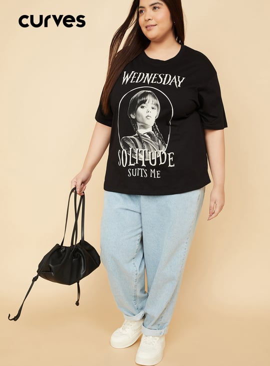 ALAYA F x URB_N Women Wednesday Print Oversized T-shirt