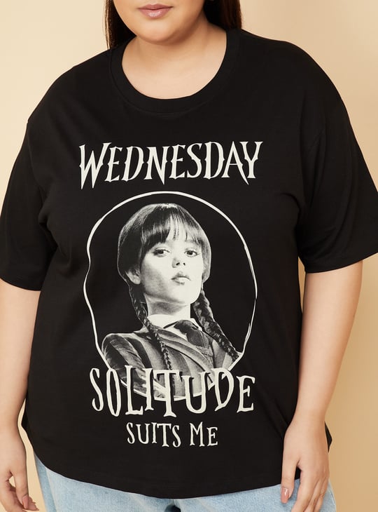 ALAYA F x URB_N Women Wednesday Print Oversized T-shirt