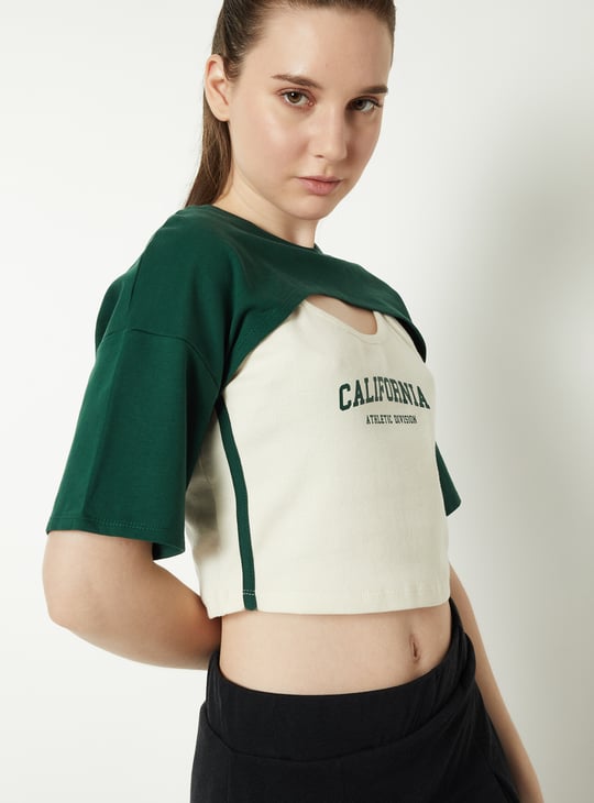 Women Printed Layered Slim Fit T-shirt