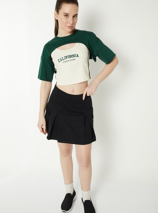 Women Printed Layered Slim Fit T-shirt