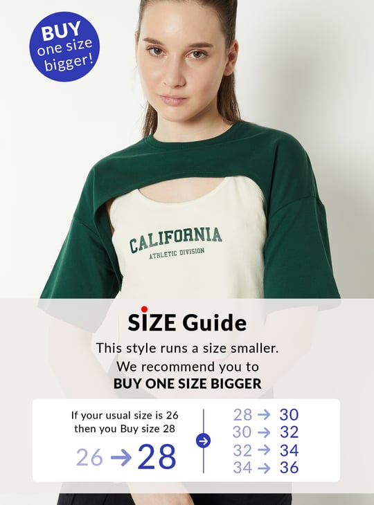 Women Printed Layered Slim Fit T-shirt