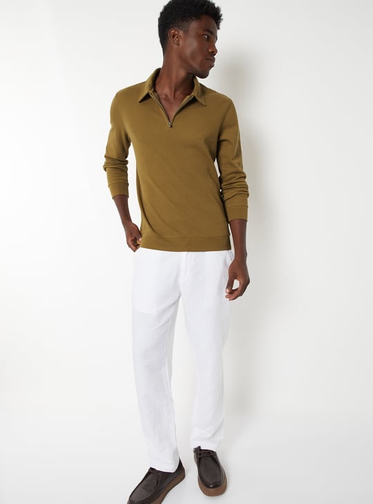 Men Textured Polo T-shirt