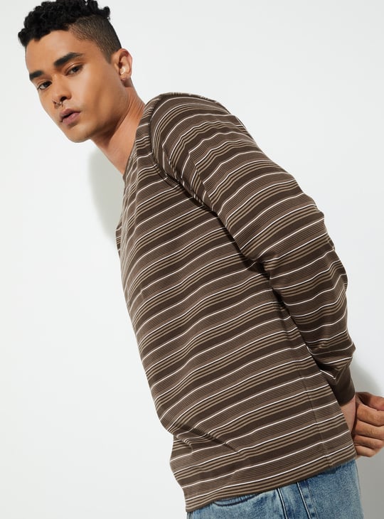URB_N Men Striped Oversized T-shirt