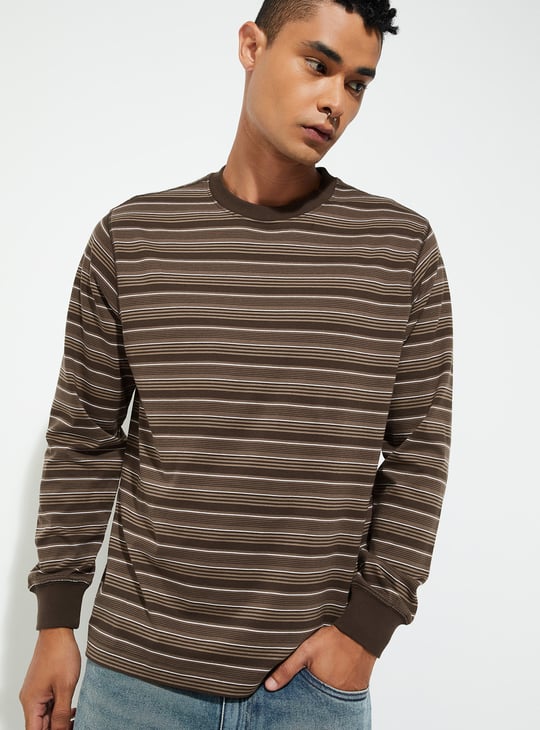 URB_N Men Striped Oversized T-shirt