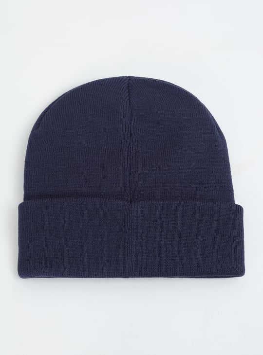 Boys Knit Beanie with Chenille Embroidered Detail