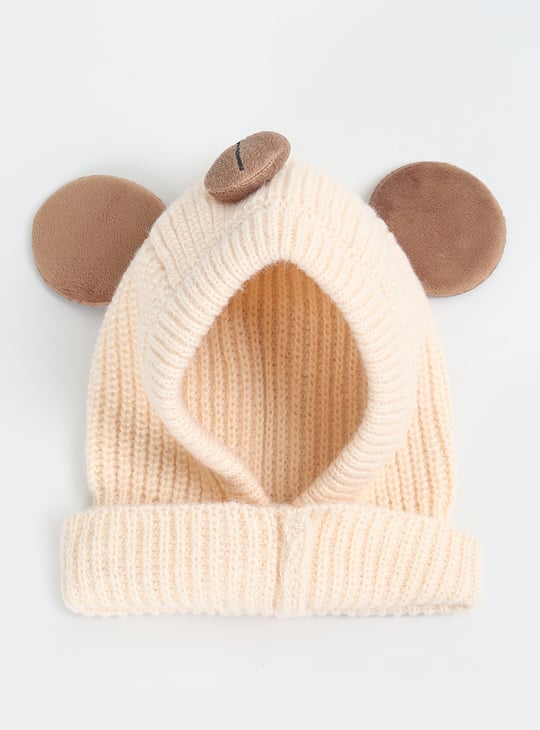 Kids Knit Monkey Cap with Applique