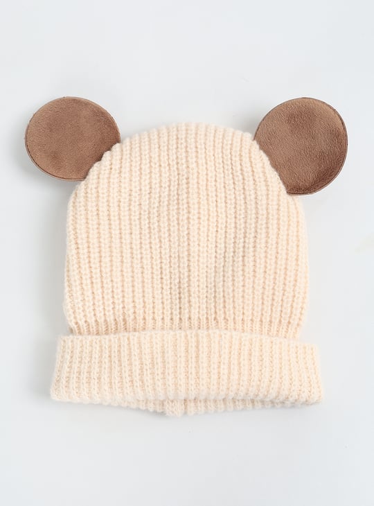 Kids Knit Monkey Cap with Applique