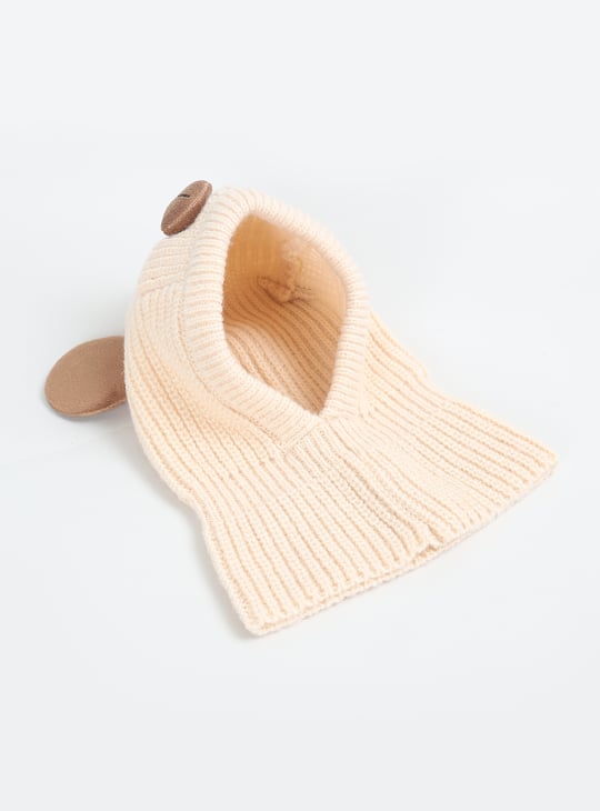 Kids Knit Monkey Cap with Applique