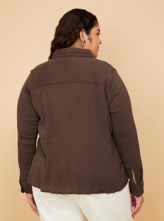 Women Textured Regular Fit Shirt