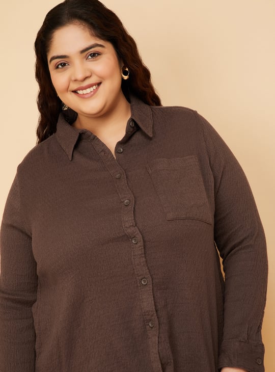 Women Textured Regular Fit Shirt