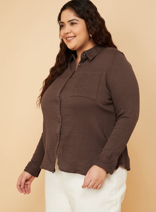 Women Textured Regular Fit Shirt